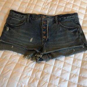 Free People denim shorts Button fly EUC